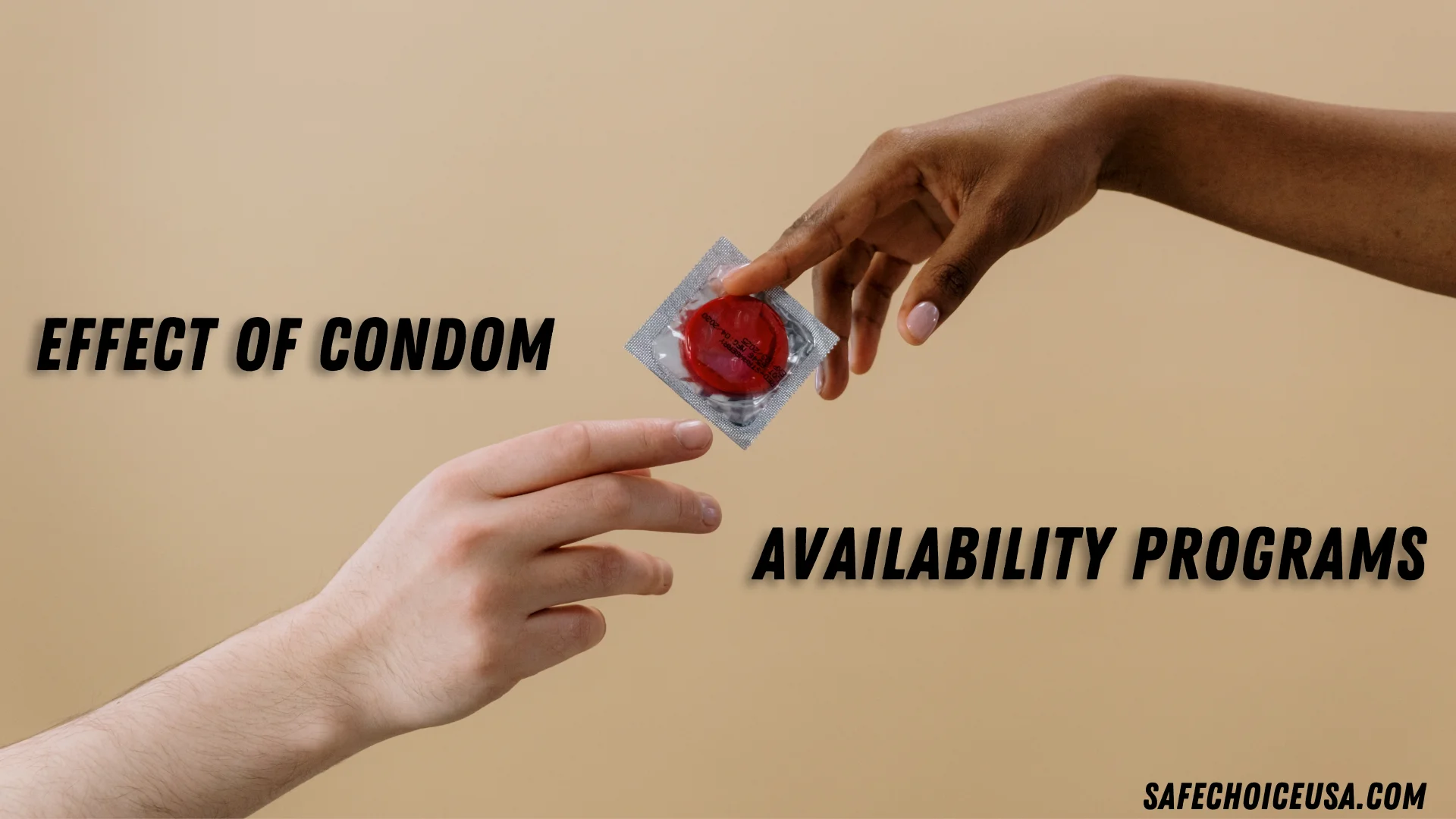 photo of a student with a box of condoms 